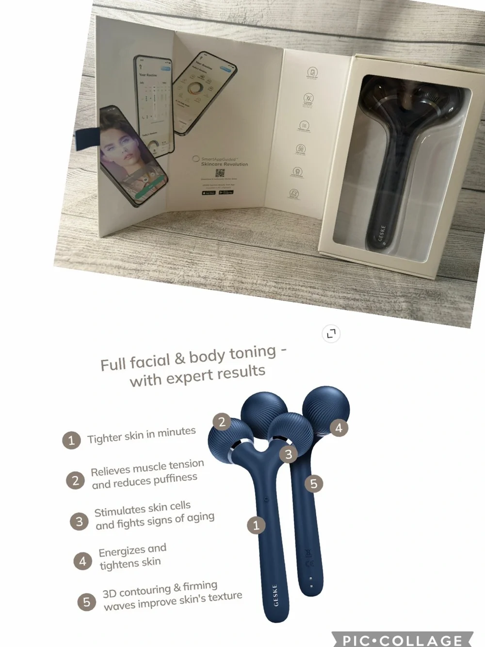 GESKE SmartAppGuided™ Sonic Facial & Body Roller | 4 in 1 | Derma Roller